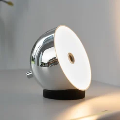 Schöner Wohnen LED-batteridrevet bordlampe Bellies, krom, IP54