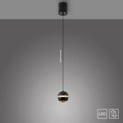 SCHÖNER WOHNEN LED-hængelampe Lini, sort, 1 lyskilde, 3.000K