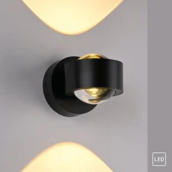 SCHÖNER WOHNEN LED-væglampe Chia, sort, 3.000 K, op/ned