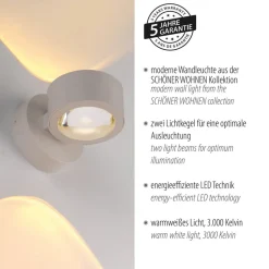 Schöner Wohnen LED-væglampe Chia, sandbrise 3.000 K op/ned