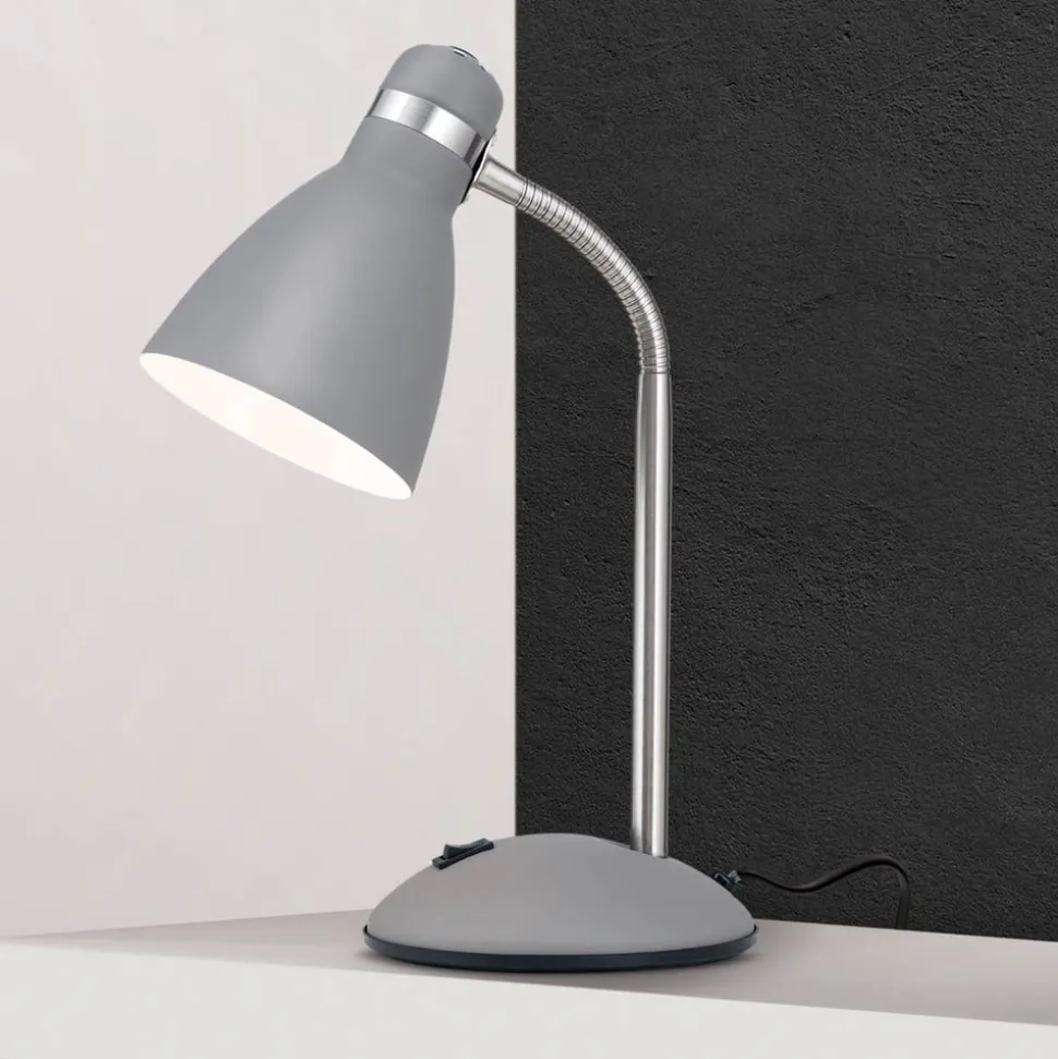 School skrivebordslampe, grå