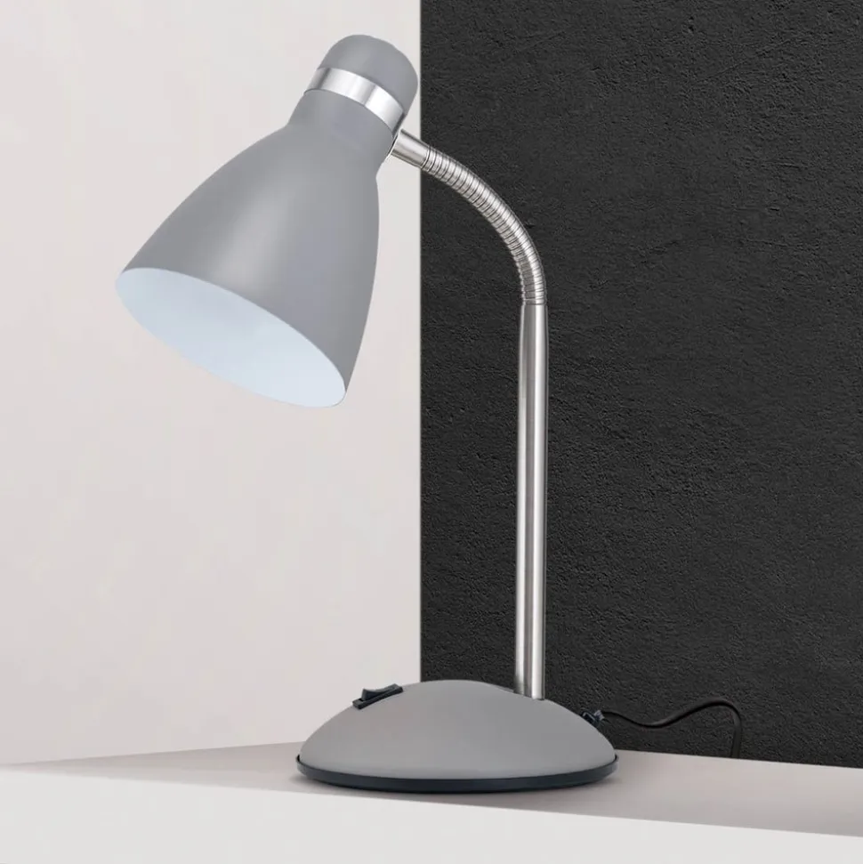 School skrivebordslampe, grå