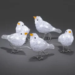 Sød udendørs dekoration LED-fuglekvintet