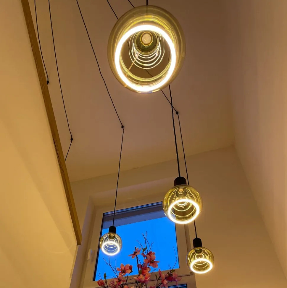 SEGULA floating globe G125 E27 6 W grå glas åben