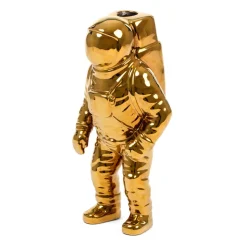 SELETTI Cosmic Diner Starman-vase, guld. H 28 cm, porcelæn