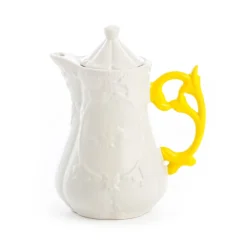 SELETTI I-Wares tekande, hvid/gul, 1,2 liter, porcelæn