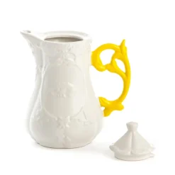 SELETTI I-Wares tekande, hvid/gul, 1,2 liter, porcelæn