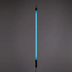 SELETTI LED-lampe Linea, blå, trædetaljer, universal