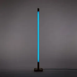 SELETTI LED-lampe Linea, blå, trædetaljer, universal