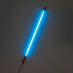 SELETTI LED-lampe Linea, blå, trædetaljer, universal