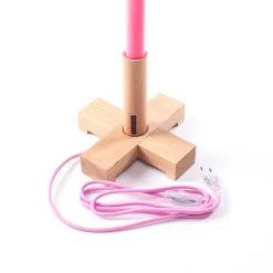 SELETTI LED-lampe Linea, fuchsia, trædetaljer, universal