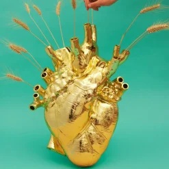 SELETTI Love in Bloom Kæmpe vase, guld, h 60 cm, glasfiber