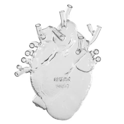 SELETTI Love in Bloom-vase, klar, højde 24 cm, hjerteformet, glas