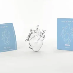 SELETTI Love in Bloom-vase, klar, højde 24 cm, hjerteformet, glas