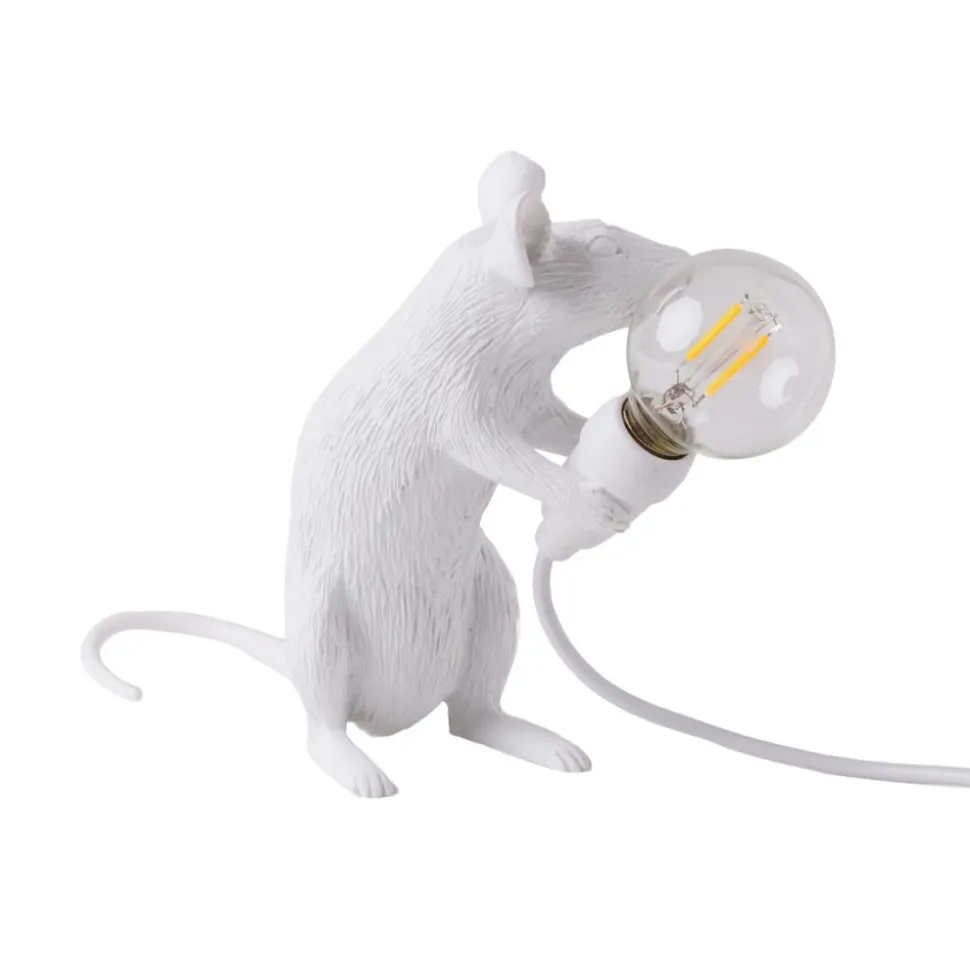 SELETTI Muselampe LED-pære USB-siddende hvid