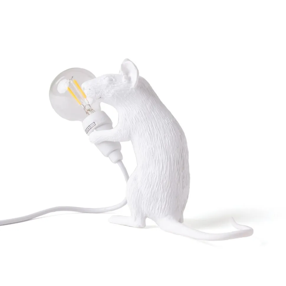 SELETTI Muselampe LED-pære USB-siddende hvid