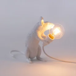 SELETTI Muselampe LED-pære USB-siddende hvid