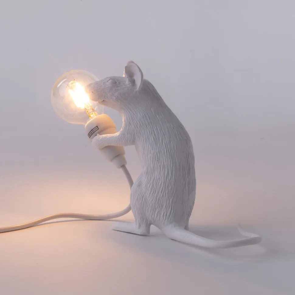 SELETTI Muselampe LED-pære USB-siddende hvid