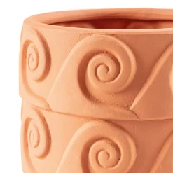 SELETTI Vase Magna Graecia Onda, underkop, terracotta