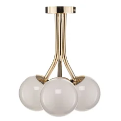 Selva loftlampe med tre glaskugler, guld