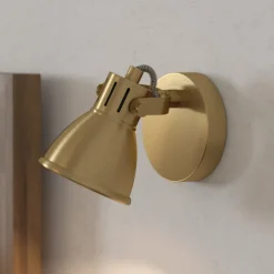 Seras vægspot, børstet messing-guld, 1-lys