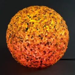 Sfærisk ravfarvet LED-bordlampe