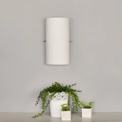 Sidra halvcirkelformet væglampe i glas, sæt med 2 stk