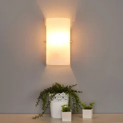 Sidra halvcirkelformet væglampe i glas, sæt med 2 stk