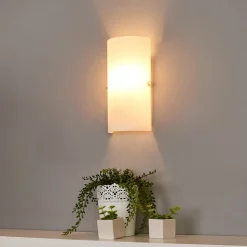 Sidra halvcirkelformet væglampe i glas, sæt med 2 stk