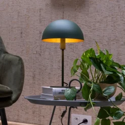 Siemon bordlampe i stål, Ø 25 cm, grøn