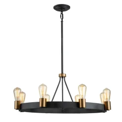 Silas lysekrone, sort, 8 lyskilder, Ø 82,9cm