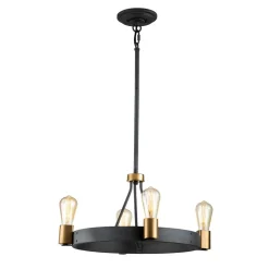 Silas lysekrone, sort, 4 lyskilder, Ø 54,9cm