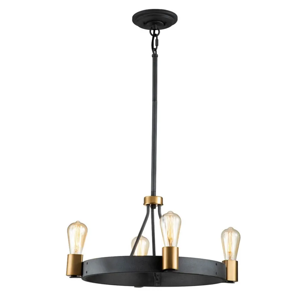 Silas lysekrone, sort, 4 lyskilder, Ø 54,9cm