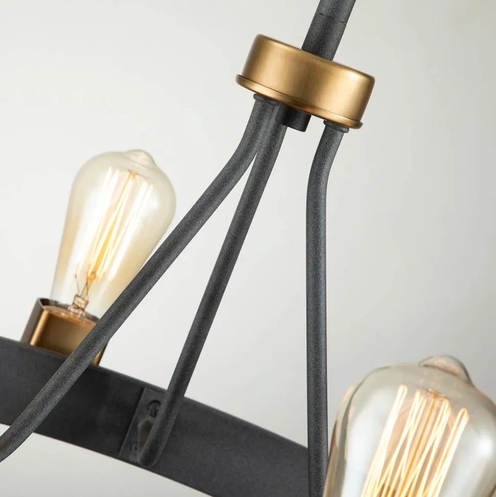 Silas lysekrone, sort, 4 lyskilder, Ø 54,9cm