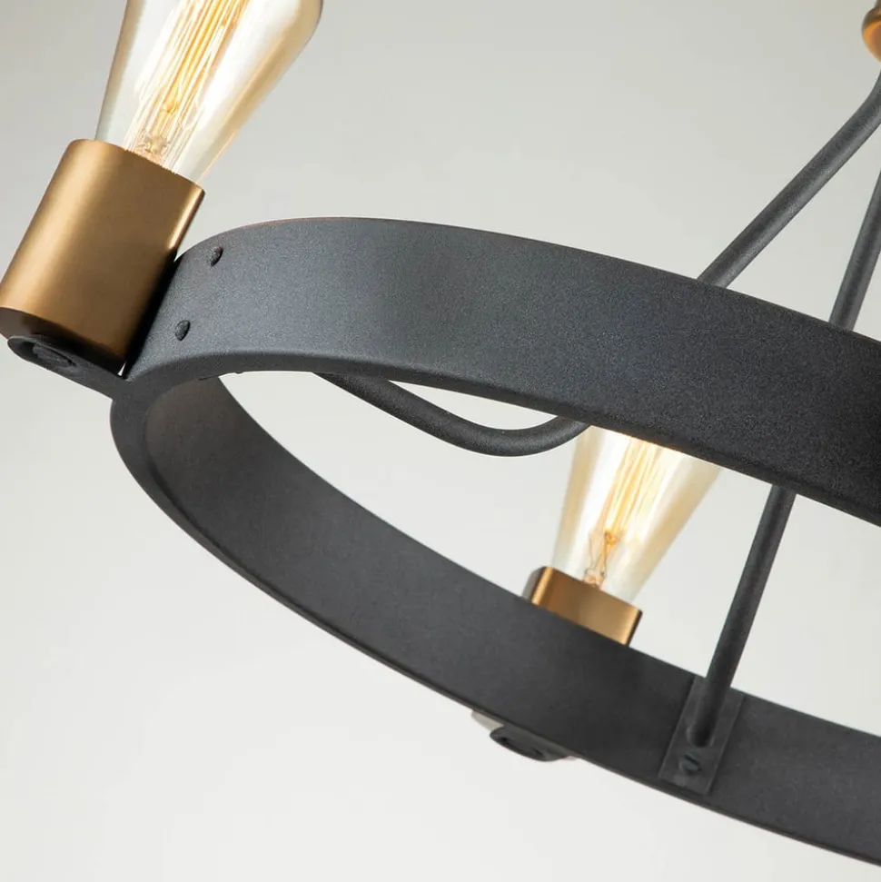 Silas lysekrone, sort, 4 lyskilder, Ø 54,9cm