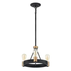 Silas lysekrone, sort, 3 lyskilder, Ø 42,2cm