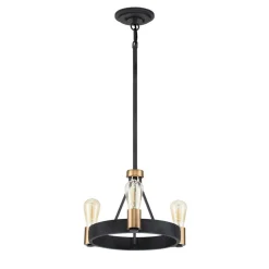 Silas lysekrone, sort, 3 lyskilder, Ø 42,2cm