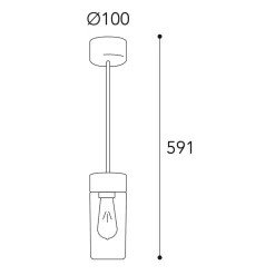 Silindar 3358 hængelampe, messing antik/opal