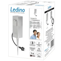 Søjle med dobbelt stikkontakt Connect S2 m. jordspyd Jordspyd