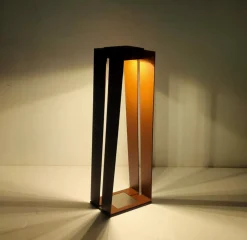 Skaal LED solcelle-lanterne med sensor, corten, 70 cm