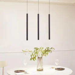 Skinne system 48V Lumaro, pendel, rørpære, 3 lyskilder, sort