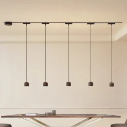 Skinne system 48V Lumaro, pendel, cylinder, 5 lyskilder, sort