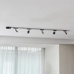 Skinne system 48V Lumaro, spots, 5 lyskilder, sort, Ø 7,3cm