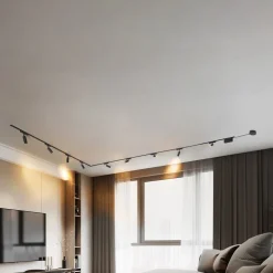 Skinne system 48V Lumaro, spots, 9 lyskilder, sort, 13,1 cm, dæmpbar