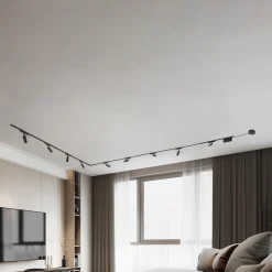 Skinne system 48V Lumaro, spots, 9 lyskilder, sort, 13,1 cm, dæmpbar