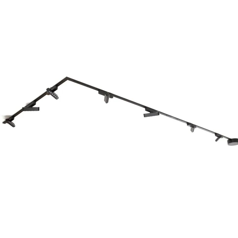 Skinnesystem Lumaro, lyskilder, 7 lyskilder, sort, 48 V, dæmpbar