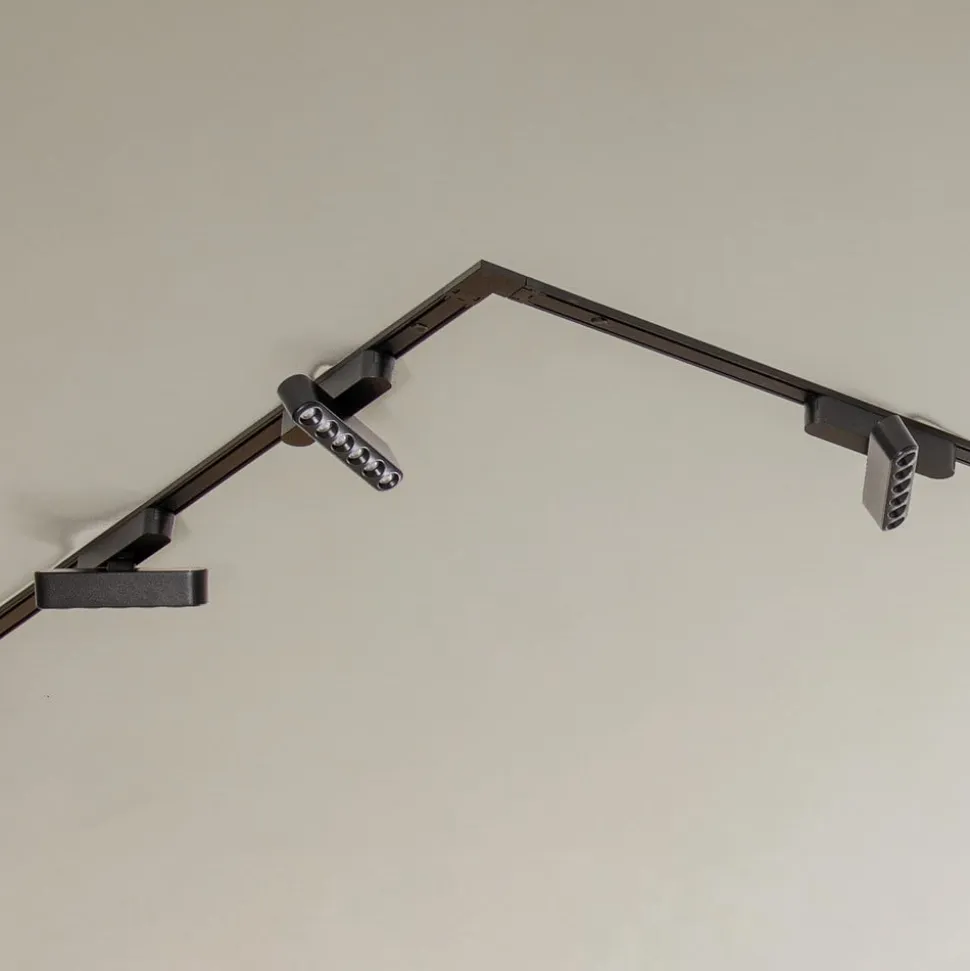 Skinnesystem Lumaro, lyskilder, 7 lyskilder, sort, 48 V, dæmpbar