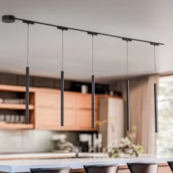 Skinnesystem 48V Lumaro, pendel, 5 lyskilder, sort, dæmpbar