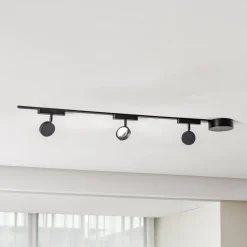 Skinnesystem 48V Lumaro, spots, 3 lyskilder, sort, Ø 7,3 cm