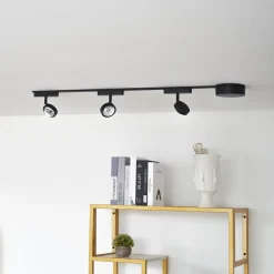 Skinnesystem 48V Lumaro, spots, 3 lyskilder, sort, Ø 7,3 cm